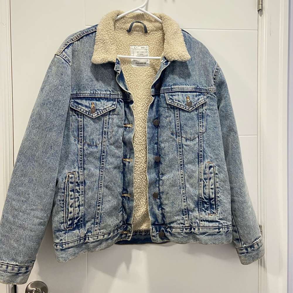 Pull & Bear Denim Sherpa Jacket